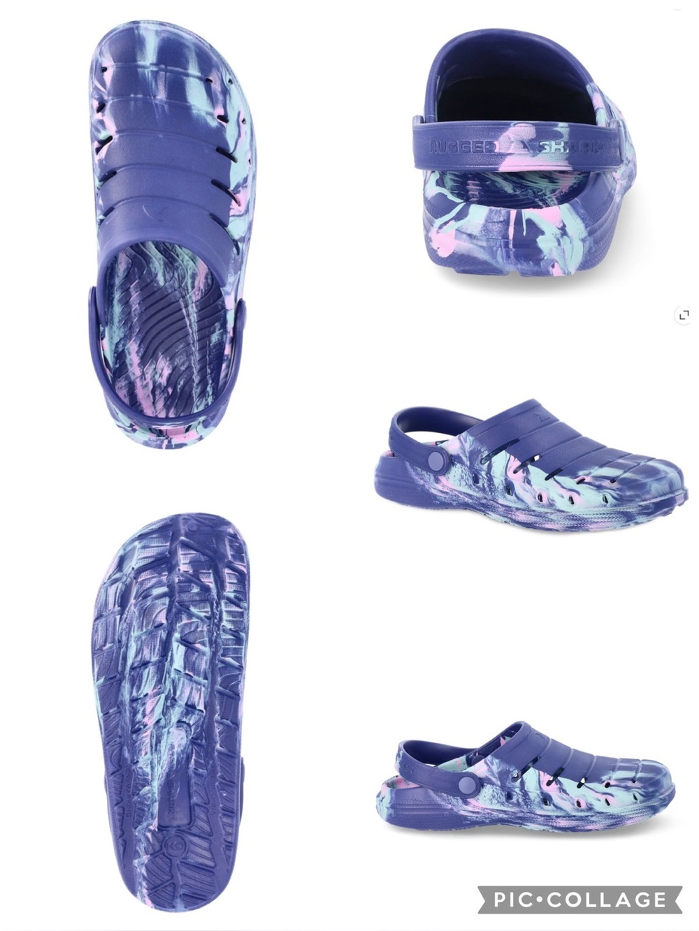 Rugged Shark Tie Dye Eva Clog